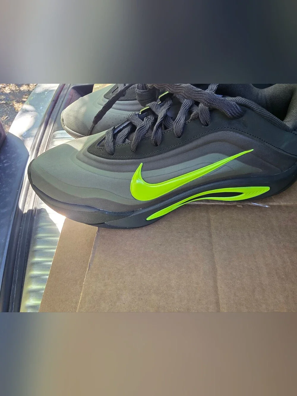 Brand New Aja Wilson Nike Men's Size 9 Gray Sneakers with Neon Yellow No Box